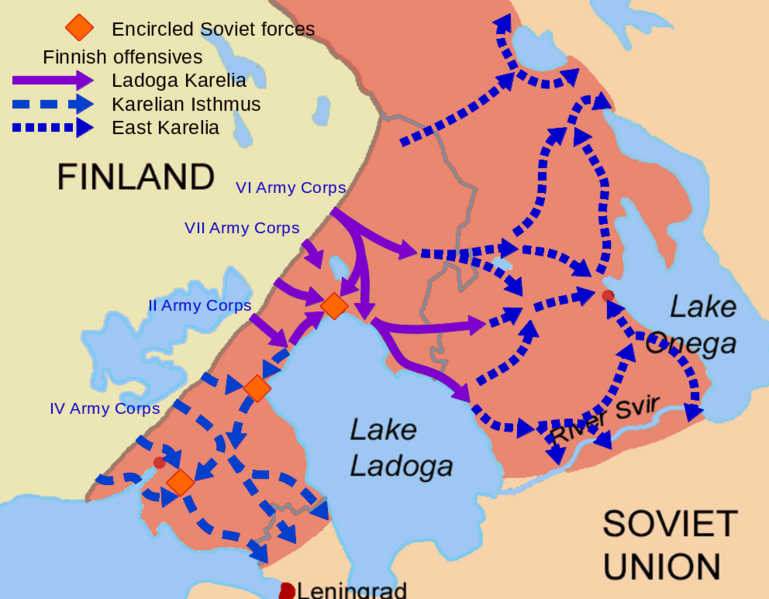 File:Map of Finnish operations in Karelia in 1941.png