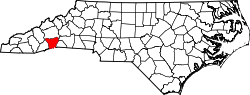 map of North Carolina highlighting Henderson County