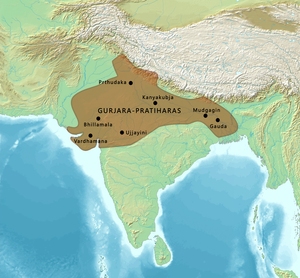 Cea mai mare extensie a Gurjara-Pratihara