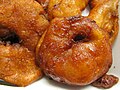 Canadian maple-glazed apple fritters