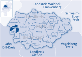 Poziția Steffenberg pe harta districtului Marburg-Biedenkopf
