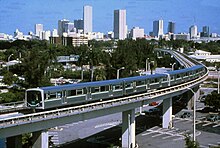 Southbound Metrorail train heading to Culmer during the late 1980s Miami's Metrorail.jpg