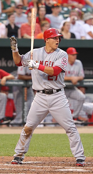 Trout with the Angels in 2011