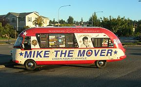 Recreational Vehicle of Mike the Mover, Seattle perennial candidate