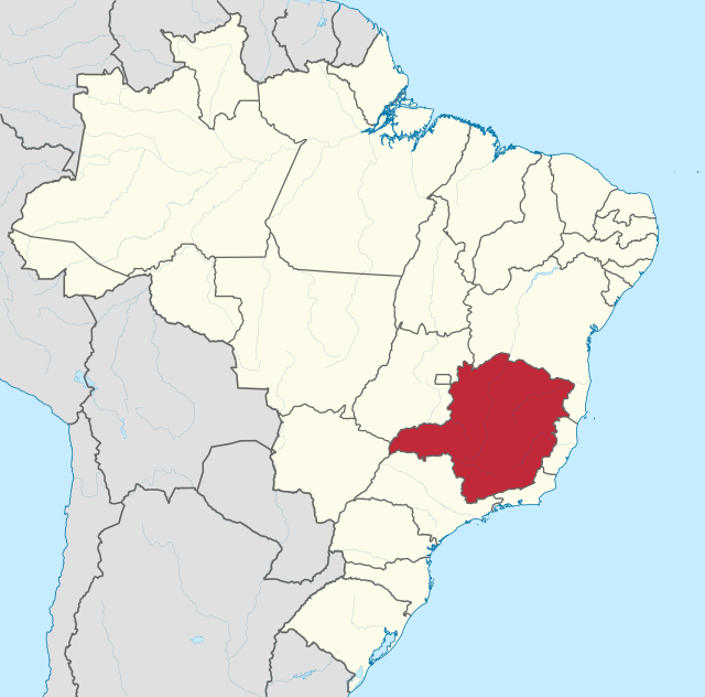 Localização de Minas Gerais no Brasil