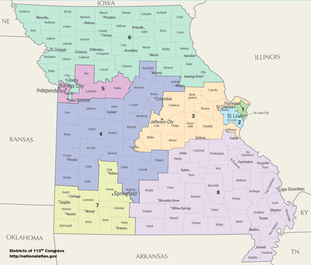 map of missouri state representative districts Missouri S Congressional Districts Wikipedia map of missouri state representative districts