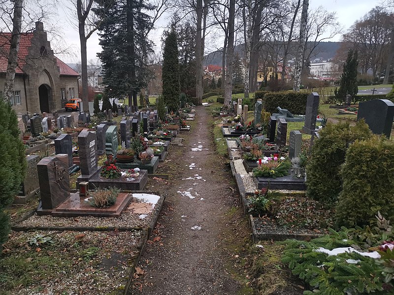 File:Moderne Grabmale nahe Haupteingang Parkfriedhof Meiningen.jpg