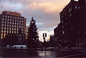 One Monument Square in Portland, Maine (signed Pierce Atwood) at left — photo February 2008.