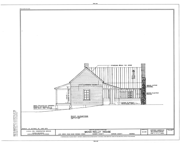 File:Moss-Kelly House, Lick Creek Road near Redbud Creek, Ranger, Gordon County, GA HABS GA,65-RANG.V,1- (sheet 4 of 6).png