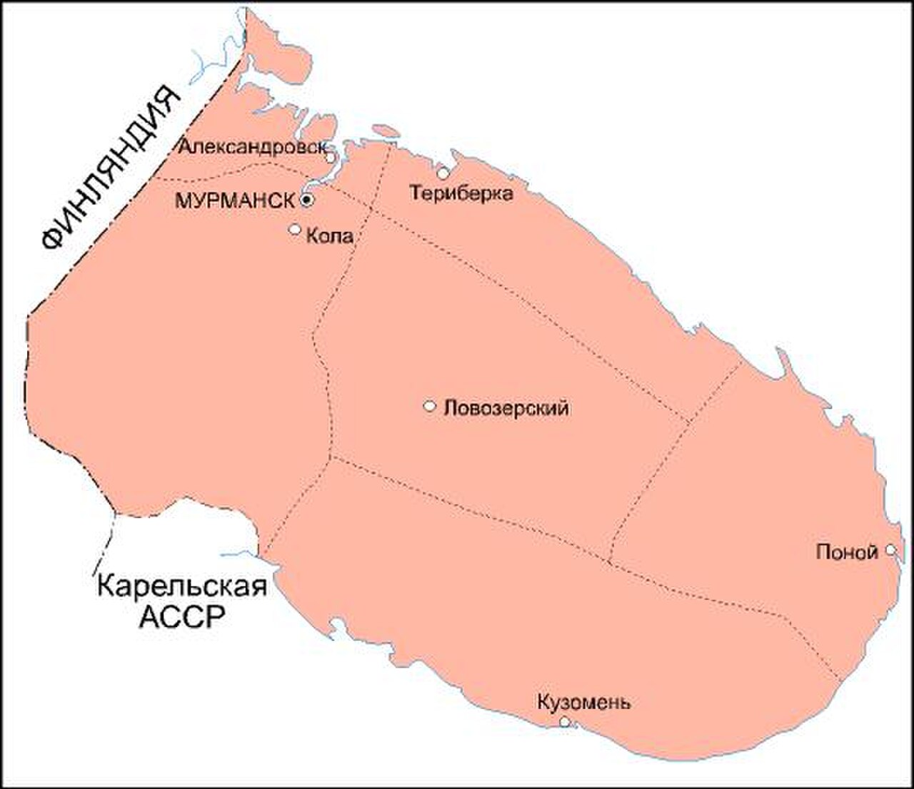 Административная карта мурманской области