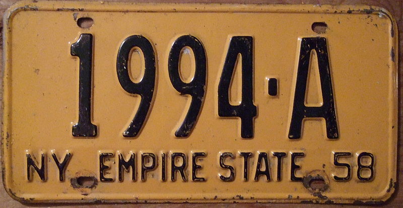 File:NEW YORK 1958 LICENSE PLATE - Flickr - woody1778a.jpg