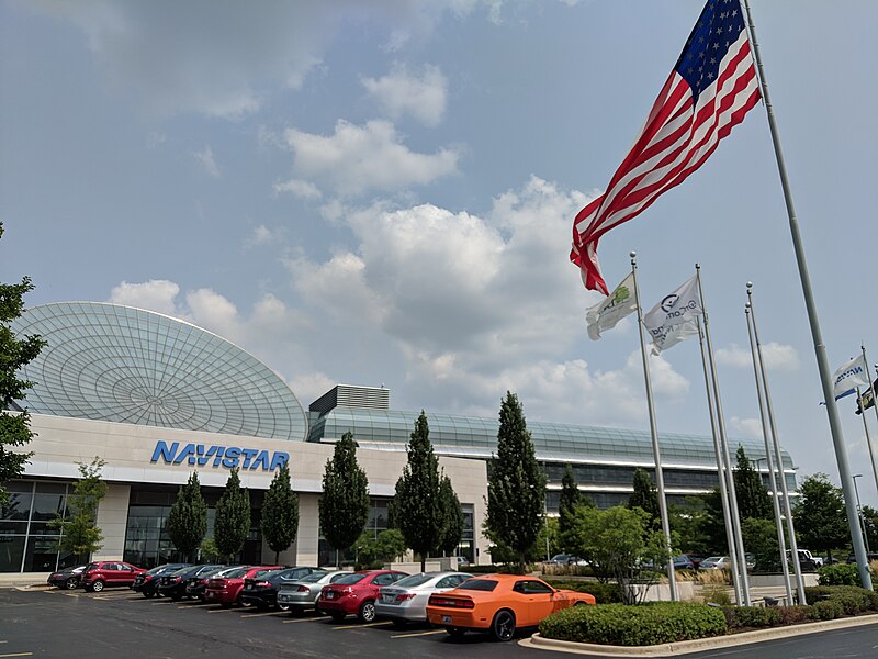 File:Navistar headquarters with flag.jpg