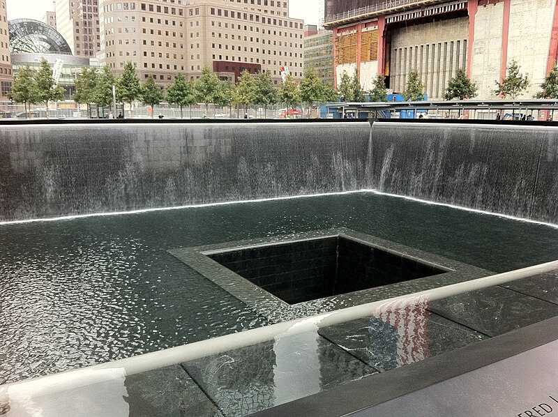 File:North Tower Fountain National September 11 Memorial & Museum (Sept. 17, 2011).jpg