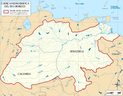 Orinoco drainage basin map (zones)-es.svg