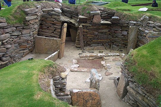 Excavated dwellings at Skara Brae (Mainland, Orkney, Scotland, UK)