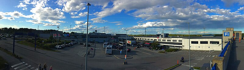 Sandefjord Airport Torp is one of Norway's largest airports. Panoramic view of Sandefjord Lufthavn Torp Norway 2015-05-27 darker.JPG