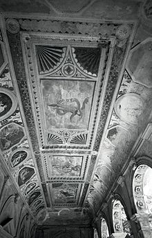 Il soffitto affrescato della Loggia, foto di Paolo Monti, 1967. Fondo Paolo Monti, BEIC