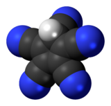 مدل پر کننده فضا از مولکول pentacyanocyclopentadiene