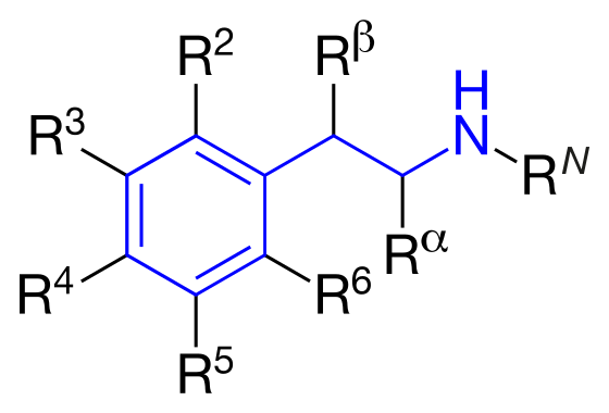 Phenethylamine structure diagram