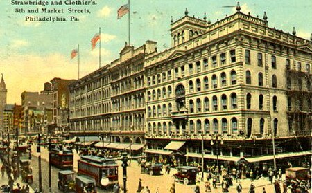 From 1870 to 1930, the 5-story S&C stood at 8th and Market Streets (1910s postcard)