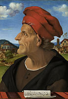 Retrato de Francesco Giamberti.  OK.  1482. Óleo sobre madeira.  Rijksmuseum, Amsterdã