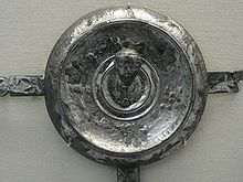 Bridle ornament inscribed Plinio Praefecto ("Property of the prefect Pliny"), found at Castra Vetera legionary base (Xanten, Germany), believed to have belonged to the classical author Pliny the Elder when he was a praefectus alae (commander of an auxiliary cavalry regiment) in Germania Inferior. (Source: British Museum, London) Plinio praefecto.jpg