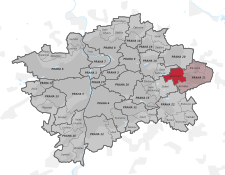 Praha-Běchovice na mapě