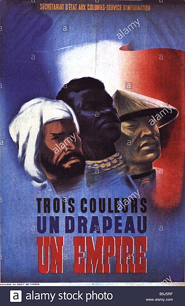 File:Propagandaplakat der Vichy-Regierung "Drei Farben, eine Flagge, ein Reich" - Bild-ID B5J5RF.jpg
