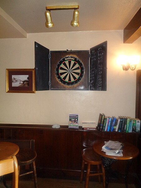 'Doubles board' in a pub in North Yorkshire, England. Doubles boards are common in the North of England.