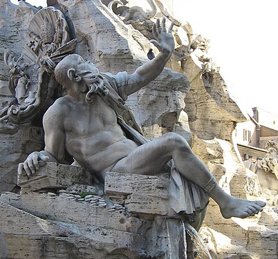 ”Rio de la Plata” på Fontana dei Quattro Fiumi på Piazza Navona i Rom.