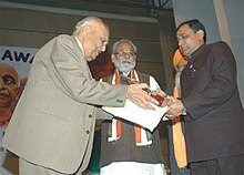Receiving Sardar Patel National Award in 2006 from Lt. General S.K. Sinha, Governor of J&K