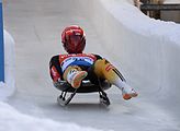 Deutsch: Vorletztes Saisonrennen im Rennrodel-Weltcup der Saison 2014/15 vom 19. bis 22. Februar 2015 in Altenberg/Erzgebirge. Tag 2: Freitagstraining. English: Luge world cup race season 2014/15 in Altenberg/Germany, 19th to 22nd Februar 2015. Day 2: Friday trainings.