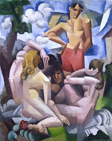 File:Roger de La Fresnaye, 1912, The Bathers, oil on canvas, 162 x 130 cm, National Gallery of Art, Washington DC.jpg