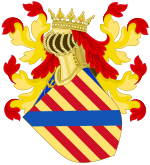 Escut d'armes dels reis de Mallorca derivat dels comtes de Barcelona.