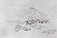 El Misti dibujado por Rugendas en 1845.