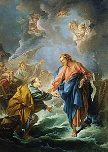 Saint Peter Attempting to Walk on Water (Santo Petrus Mencoba Berjalan di Air), 1766 Cathédrale Saint-Louis, Istana Versailles, Prancis