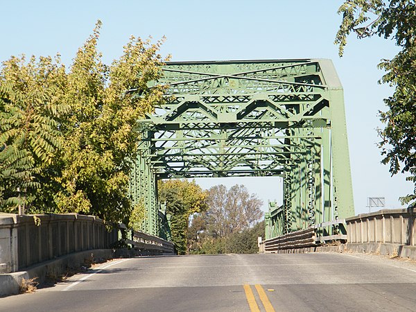 San Joaquin River road bridge at Mossdale Crossing in Lathrop