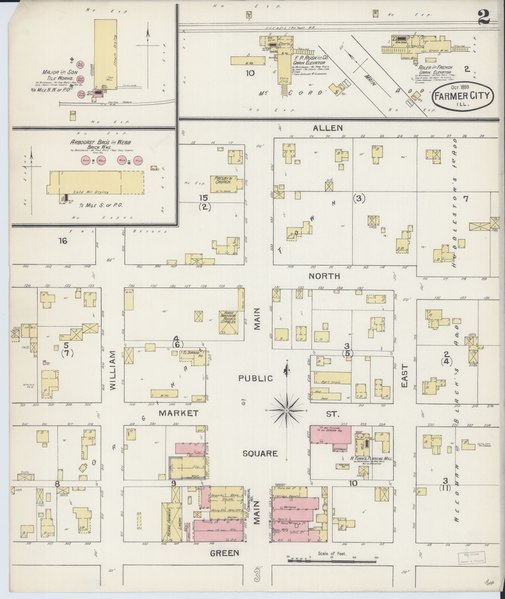 File:Sanborn Fire Insurance Map from Farmer City, De Witt County, Illinois. LOC sanborn01864 002-2.tif