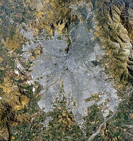 Satellietbeeld van Santiago (bron: NASA)