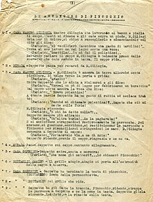 The first page of the original script