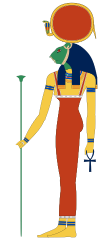 Sekhmet, an Egyptian goddess of warfare. Sekhmet.svg