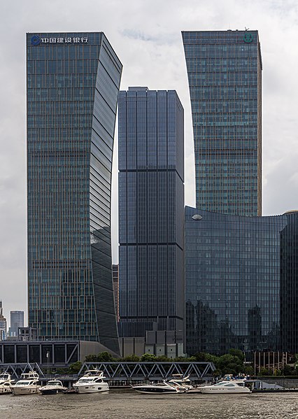 China Construction Bank Tower (left) in Shanghai