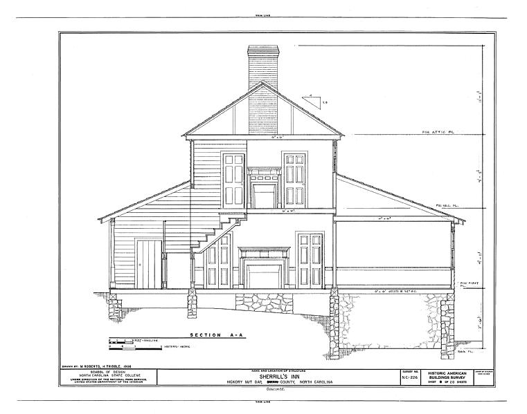 File:Sherrill's Inn, Lake Lure, U.S. Route 74, Fairview, Buncombe County, NC HABS NC,11-HICK,1- (sheet 8 of 20).tif