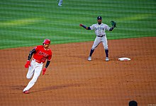 Shohei Ohtani beim Baserunning gegen die Seattle Mariners.