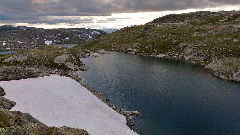 File:Small mountain pond at Sognefjellet.JPG