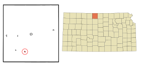 Smith County Kansas Incorporated and Unincorporated areas Gaylord Highlighted.svg