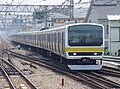 A Chuo-Sobu Line 209-500 series train at Mitaka station in June 2005