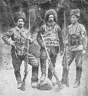 Soghomon, Sahak, and Misaq Tehlirian as volunteers in the Russian army