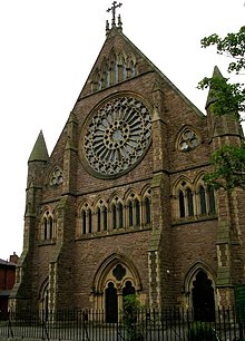 Western facade of St Walburge's, from Weston Street St Walburge's, Preston.jpg