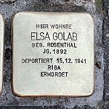Stolperstein, Elsa Golab in Hannover, Fundstraße 18 vom 09.11.2022